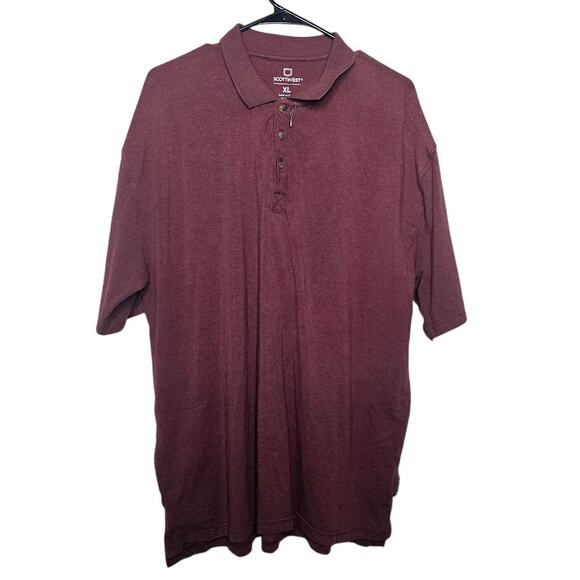 Scottevest Tec Enabled Zippers Mens Maroon Polo Shirt Size XL bamboo performance - Picture 1 of 9